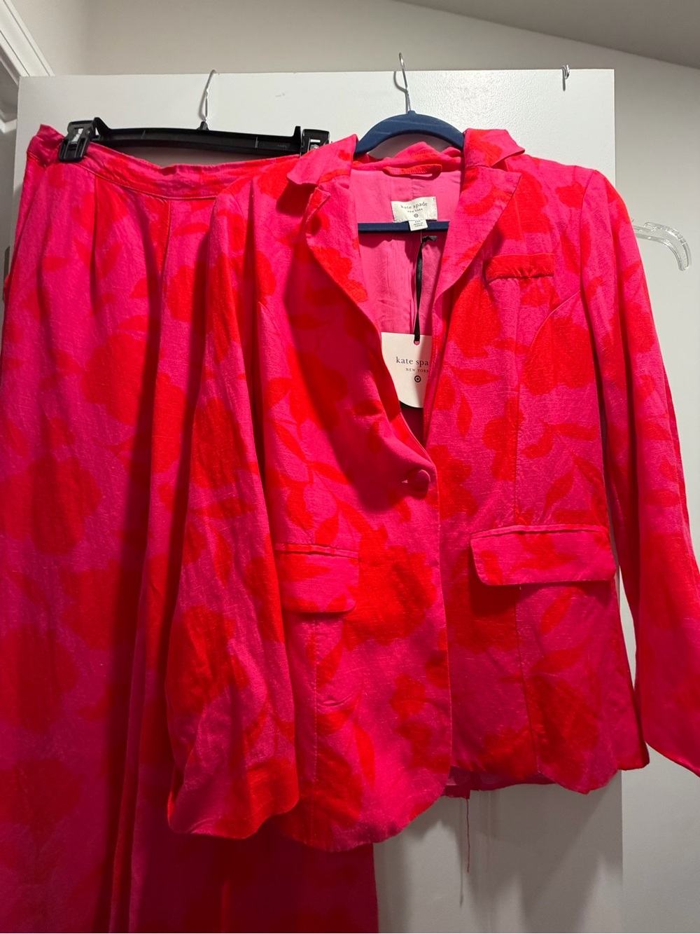 kate spade Pink and Red Floral Two-Piece Skirt Set